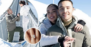 Ed Westwick's Vintage-Inspired Halo Engagement Ring for Amy Jackson